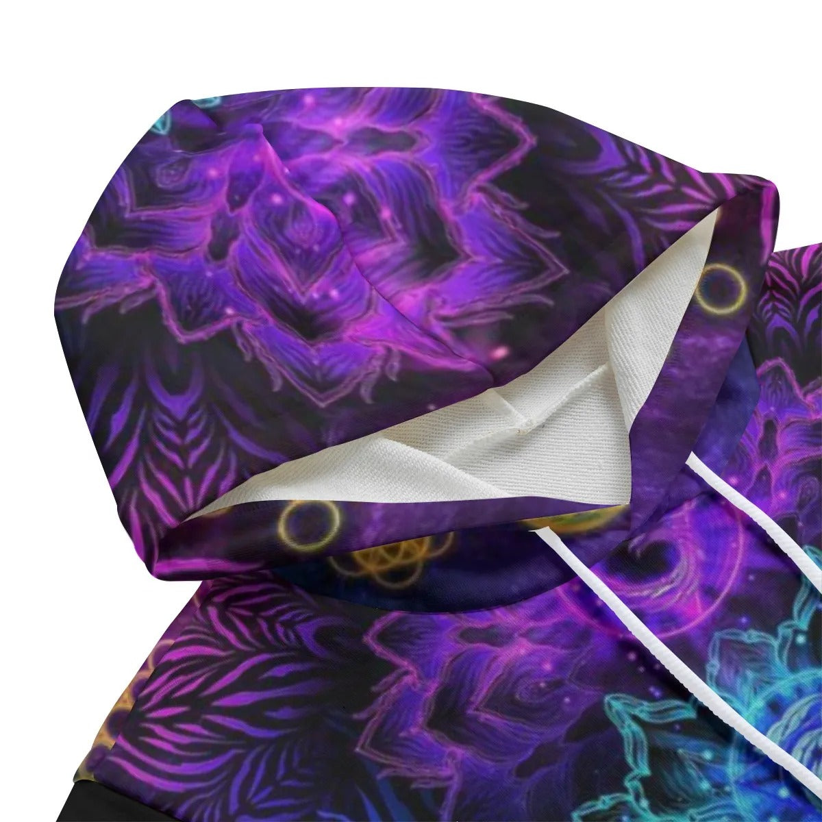 Sacred Chakras Sleeveless Pullover Hoodie – Colorful Chakra Mandala Design, Spiritual Festival Clothing, Psychedelic Wear