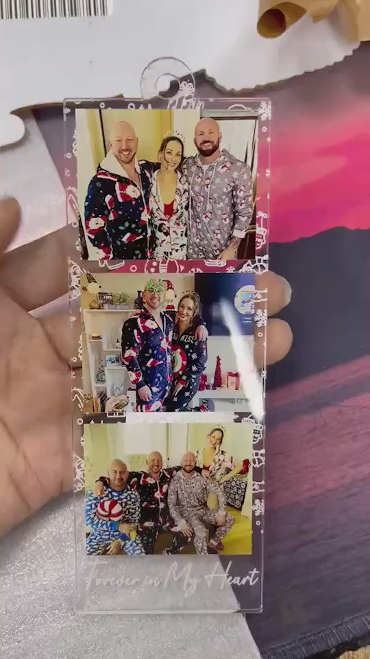 Personalized Photo Strip Ornament, Acrylic Family Keepsake, Christmas Gifts, Christmas Ornament, Gifts For Her and Him