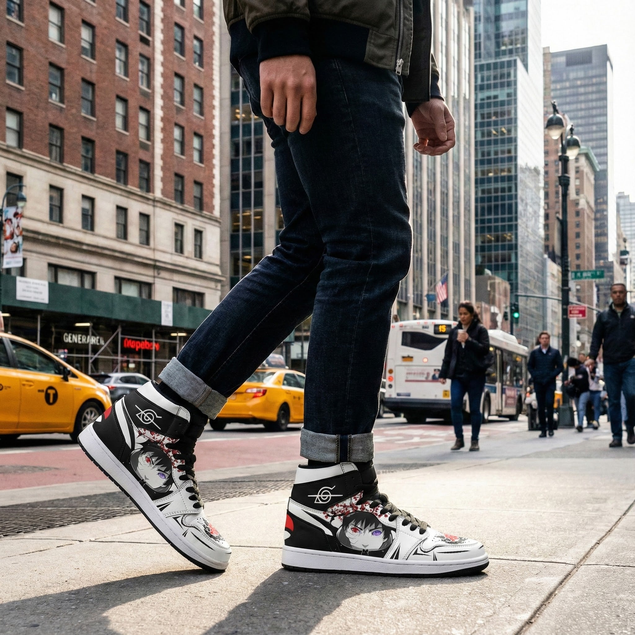 Custom Naruto Sharingan High Top Sneakers, Anime Shoes, Itachi Uchiha Design, Footwear for Fans, Naruto Fashion