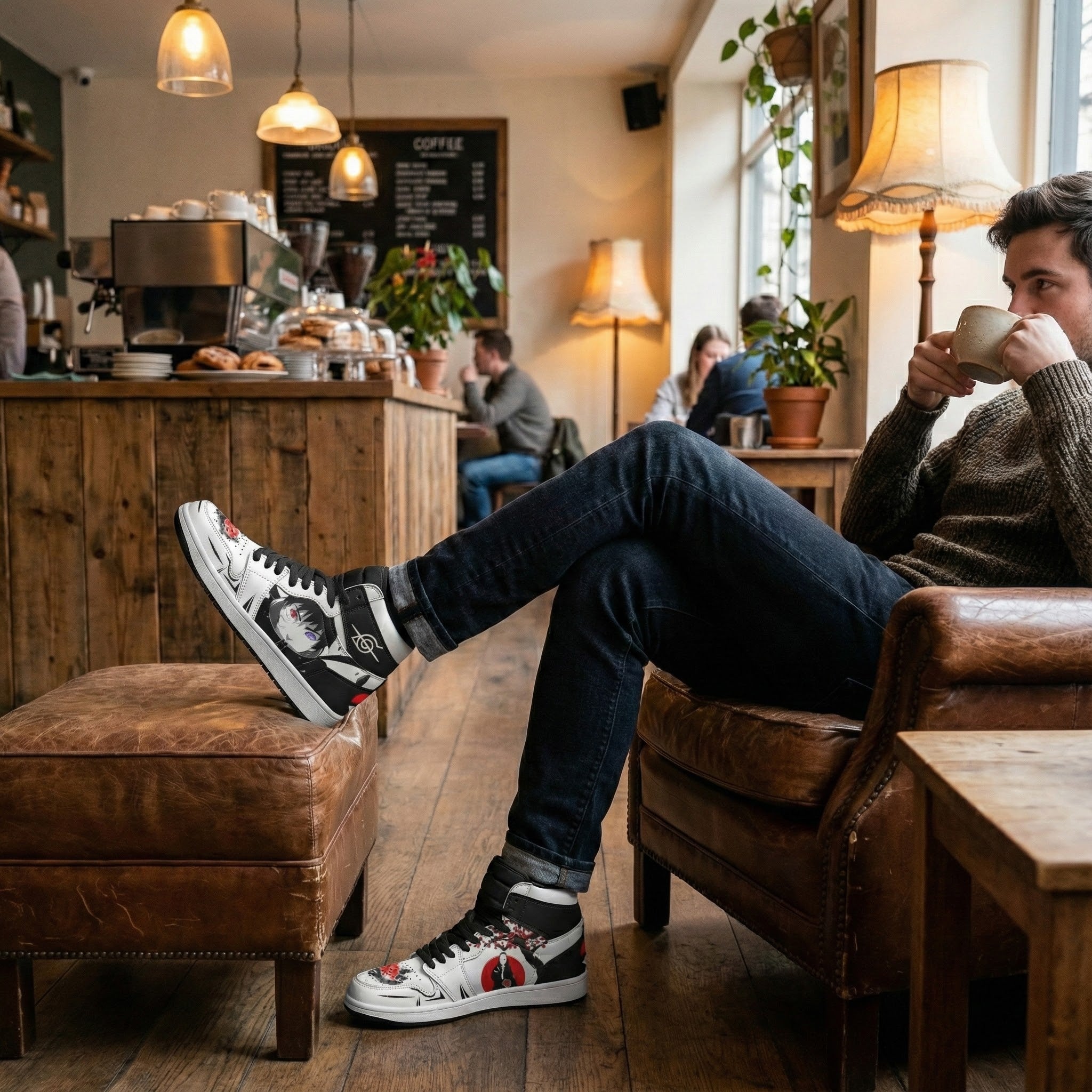 Custom Naruto Sharingan High Top Sneakers, Anime Shoes, Itachi Uchiha Design, Footwear for Fans, Naruto Fashion