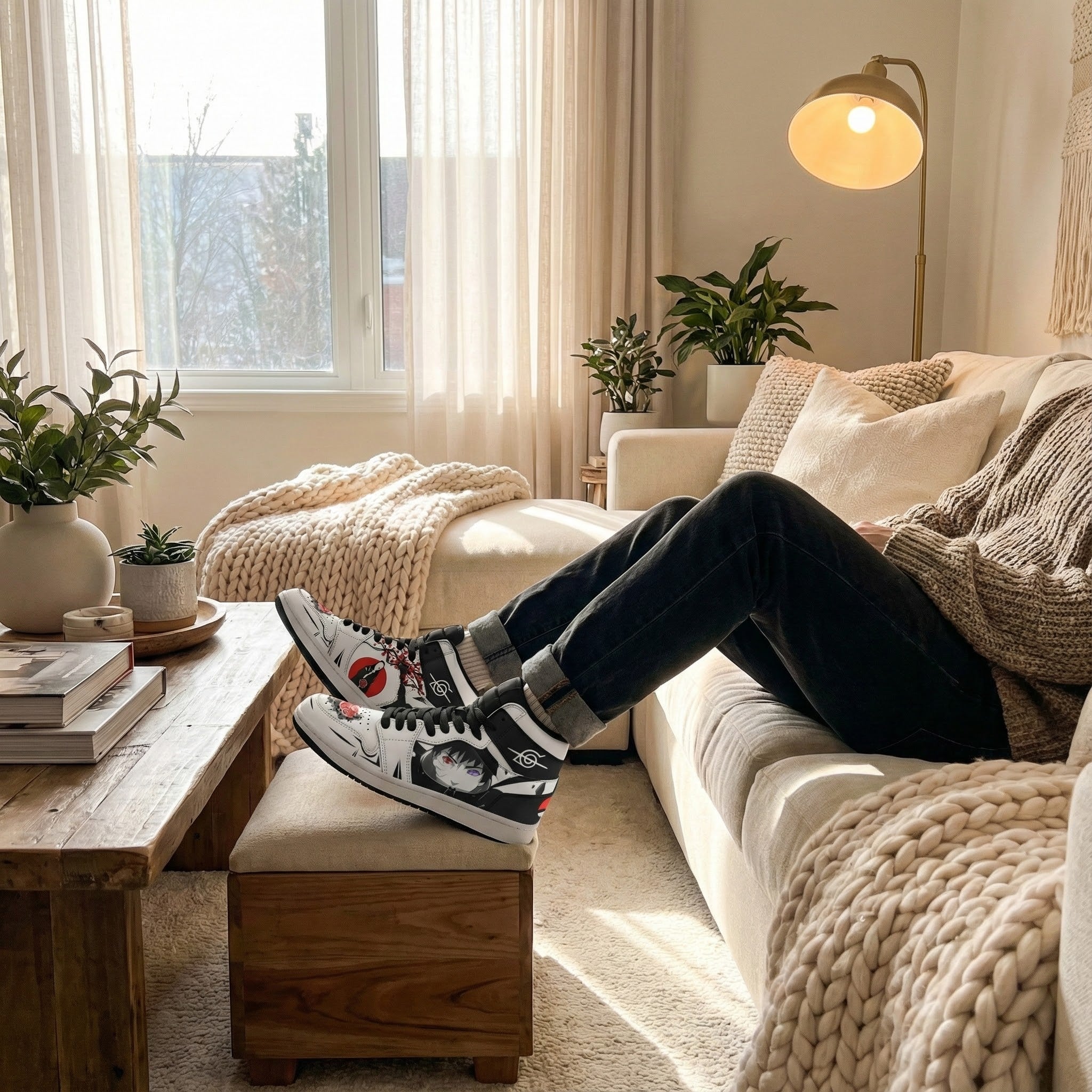 Custom Naruto Sharingan High Top Sneakers, Anime Shoes, Itachi Uchiha Design, Footwear for Fans, Naruto Fashion