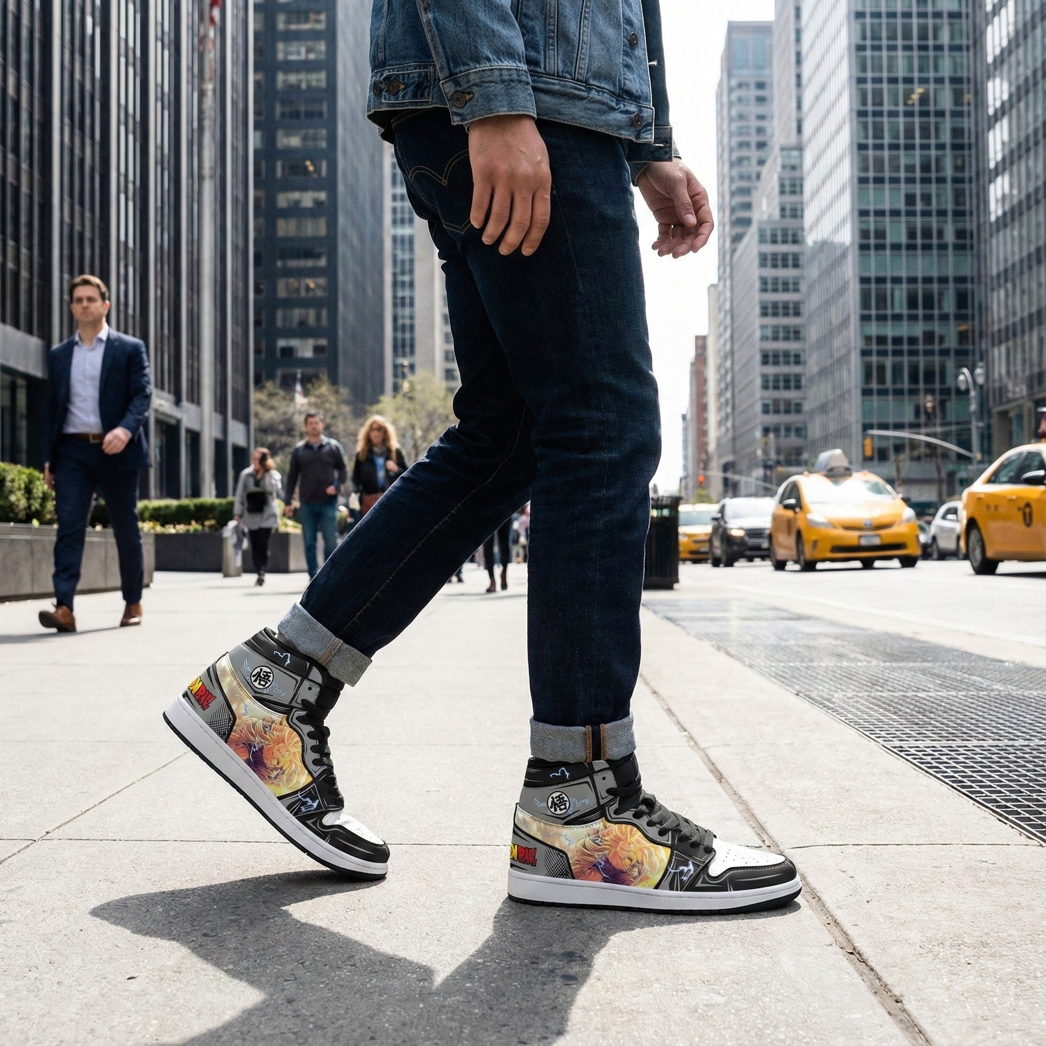 Custom Dragon Ball Z Goku High Top Sneakers, Anime Shoes, Saiyan Warrior Design, Footwear for Fans, Unique Dragon Ball Fashion