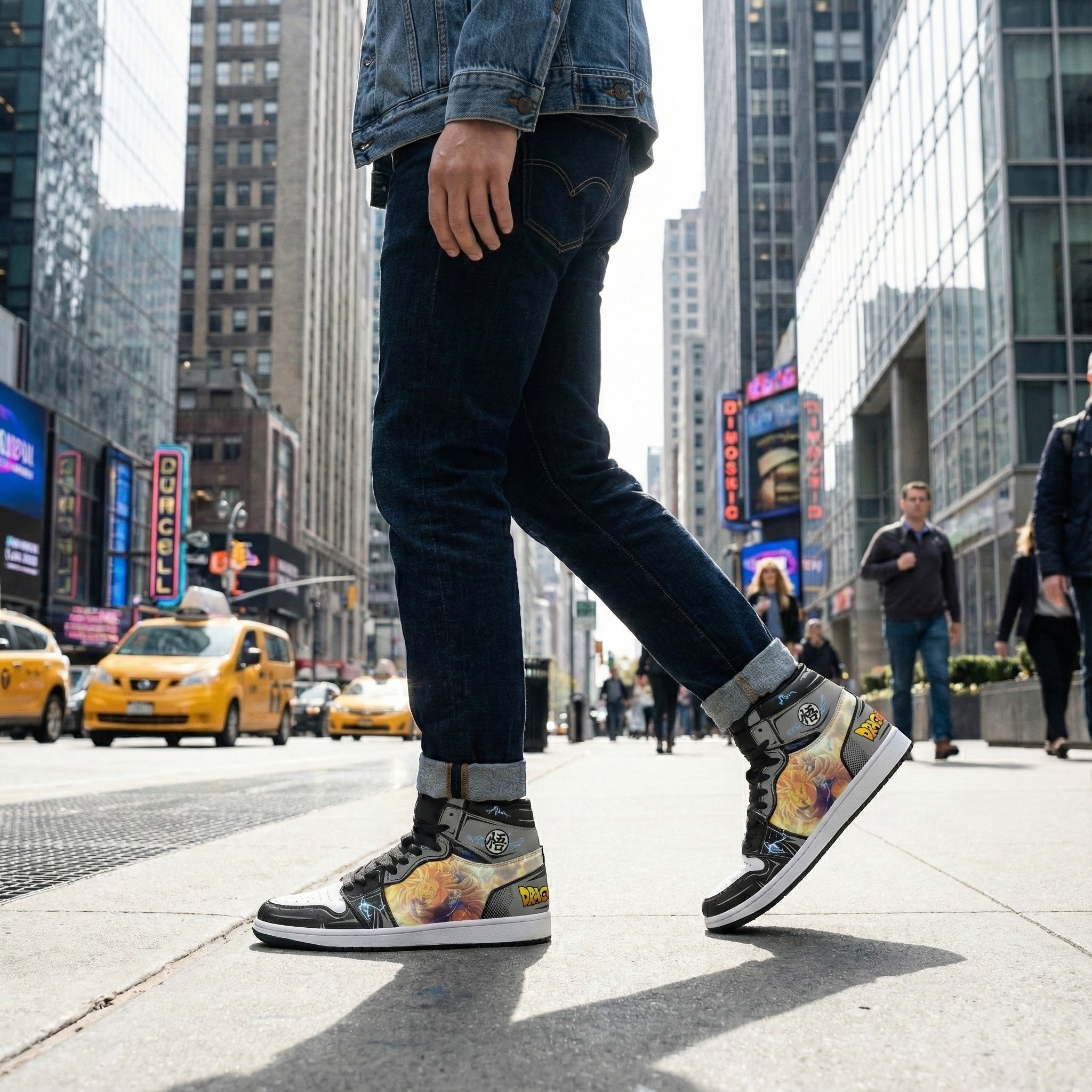 Custom Dragon Ball Z Goku High Top Sneakers, Anime Shoes, Saiyan Warrior Design, Footwear for Fans, Unique Dragon Ball Fashion