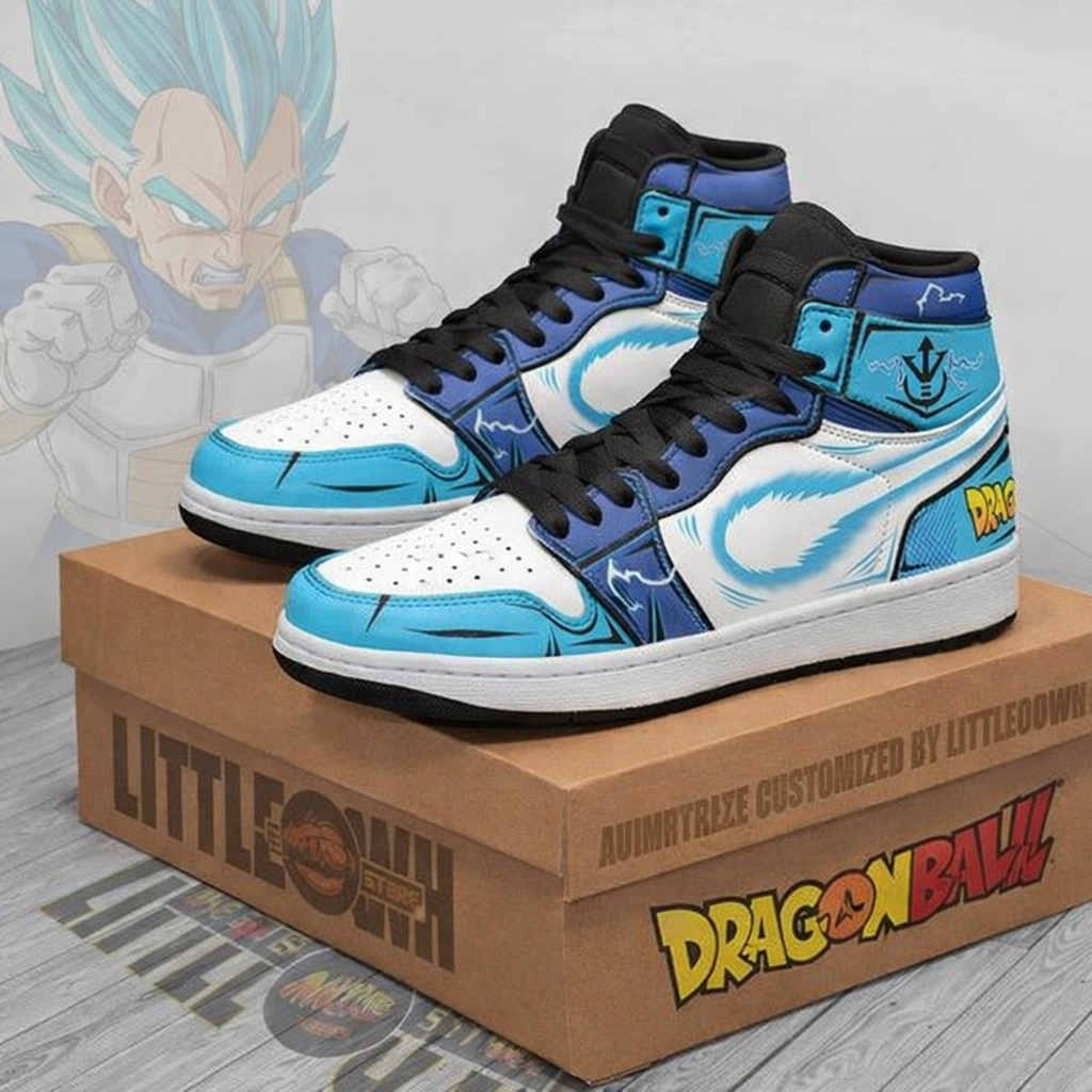 Dragon Ball Z Vegeta Blue High-Top Sneakers, Custom Anime Art Shoes,Streetwear, Gift for Fans
