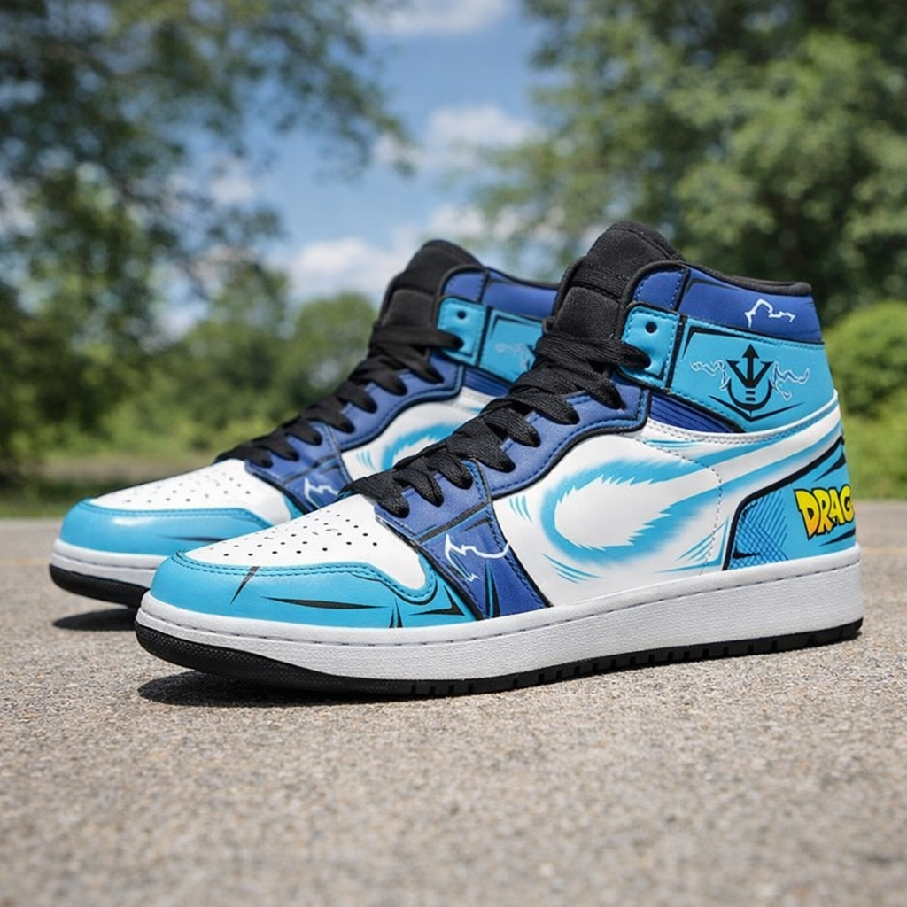 Dragon Ball Z Vegeta Blue High-Top Sneakers, Custom Anime Art Shoes,Streetwear, Gift for Fans