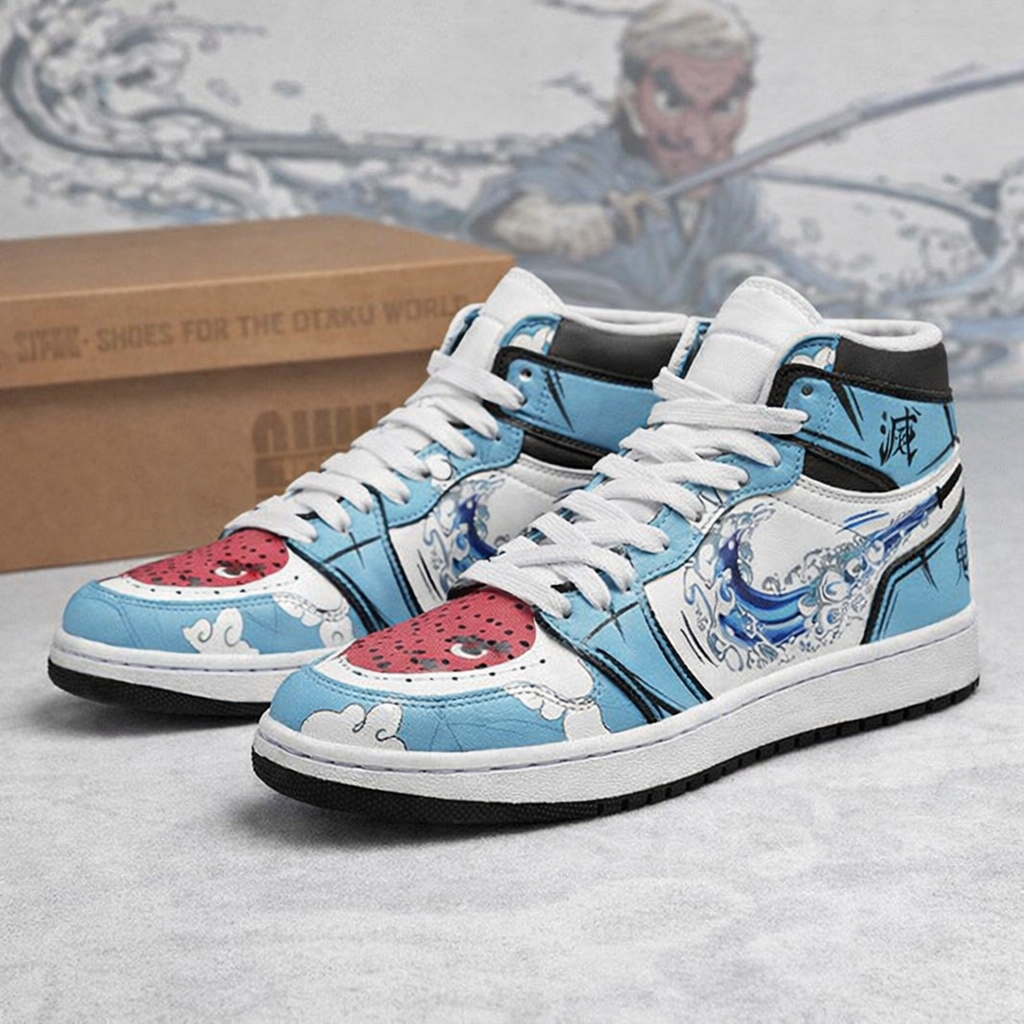 Anime High-Top Sneakers, Naruto Water Style Shoes, Streetwear, Personalized Fan Gift