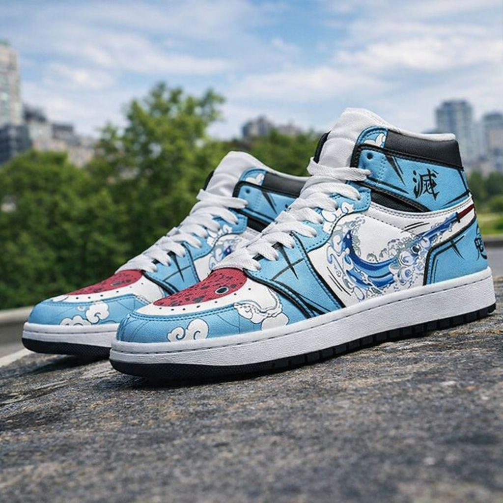 Anime High-Top Sneakers, Naruto Water Style Shoes, Streetwear, Personalized Fan Gift