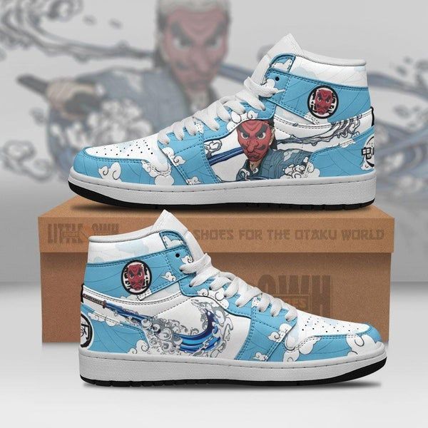 Anime High-Top Sneakers, Naruto Akatsuki Shoes, Blue & White, Streetwear, Personalized Fan Gift
