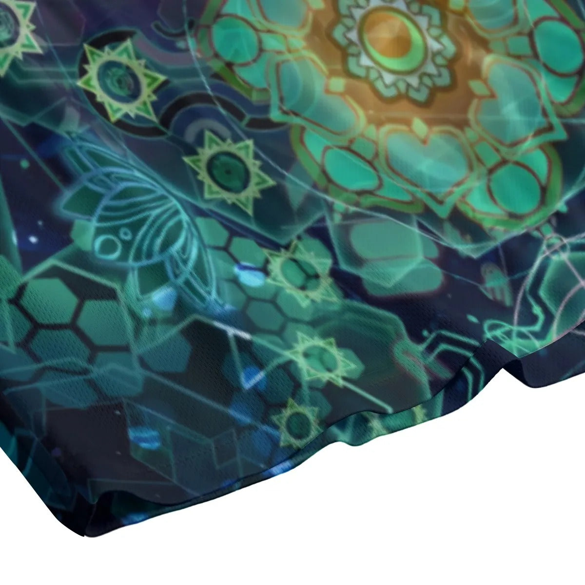 Yantric Geometry Shorts, Sacred Mandala Pattern Festival Shorts for Men, Psychedelic Spiritual Streetwear, Boho Summer Style