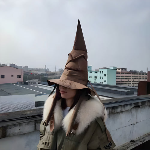 Anime Witch Wizard Hat, Potter’s Sorting Hat, Leather Halloween Party Props, Dress Up Hat for Men, Cosplay Costume Accessories