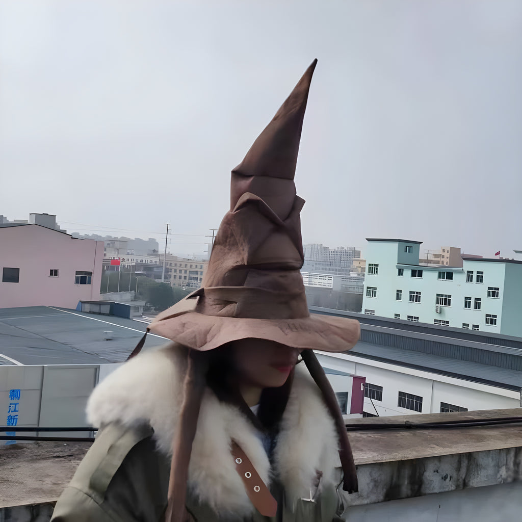 Anime Witch Wizard Hat, Halloween Costume Ideas Hat, Leather Halloween Party Props, Dress Up Hat for Men, Halloween Decorations