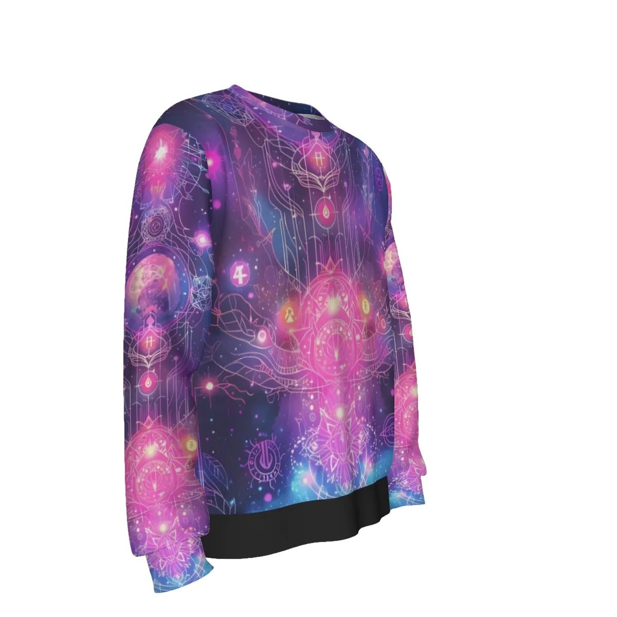 Cosmic Mysticism Sweater, Celestial Portal Energy Sweater, Astral Light Symbol Sweater, Vibrant Metaphysical Galaxy Sweater, Spiritual Geometry Sweater