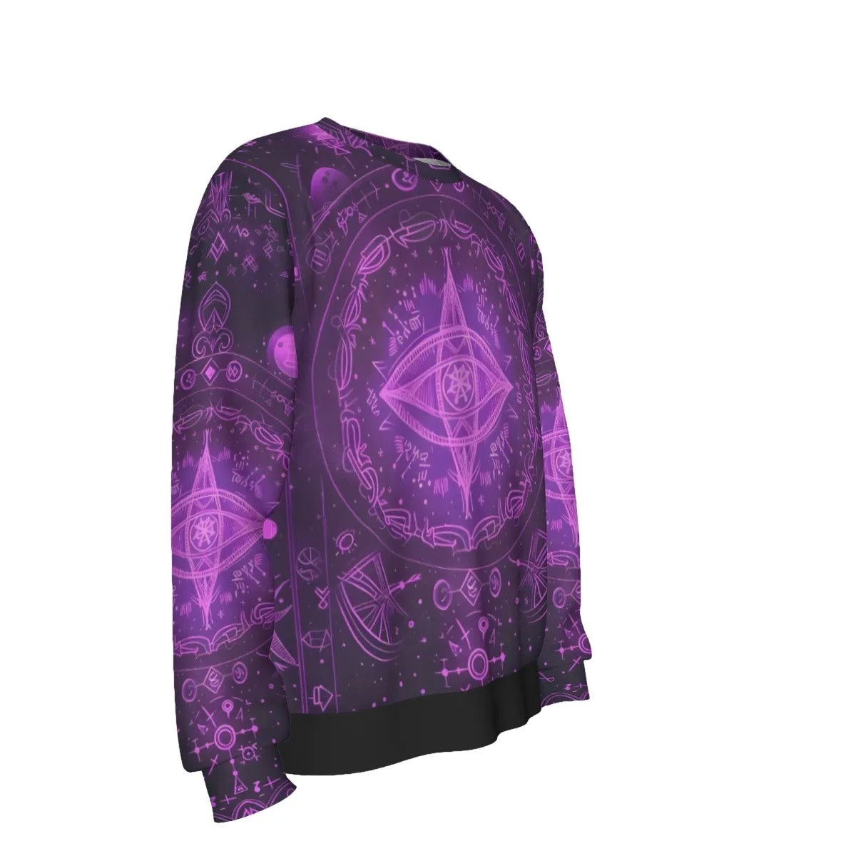 Mystical Fantasy Sweatshirt for Men, Purple Cosmic Eye Design, Spiritual Magic Clothing, Psychedelic Witchy Fashion, Boho Mysticism