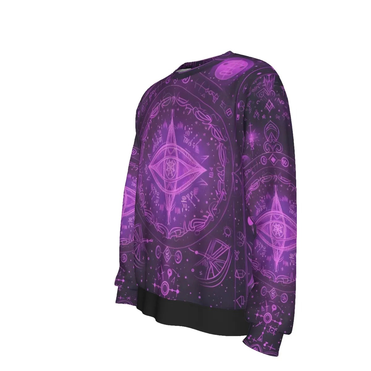 Mystical Fantasy Sweatshirt for Men, Purple Cosmic Eye Design, Spiritual Magic Clothing, Psychedelic Witchy Fashion, Boho Mysticism