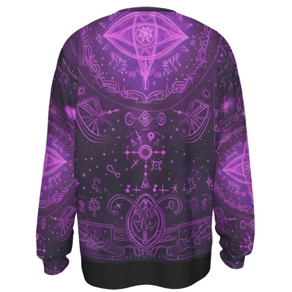 Mystical Fantasy Sweatshirt for Men, Purple Cosmic Eye Design, Spiritual Magic Clothing, Psychedelic Witchy Fashion, Boho Mysticism