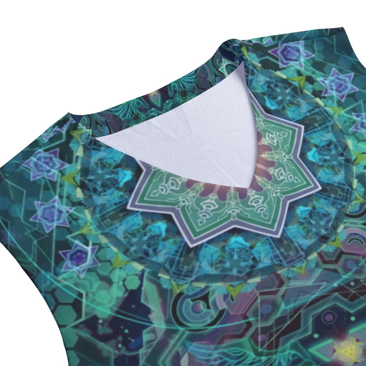 Yantric Geometry Sleeveless Tank Top for Men, Sacred Geometry Pattern, Spiritual Festival Shirt, Psychedelic Yoga Boho Clothing