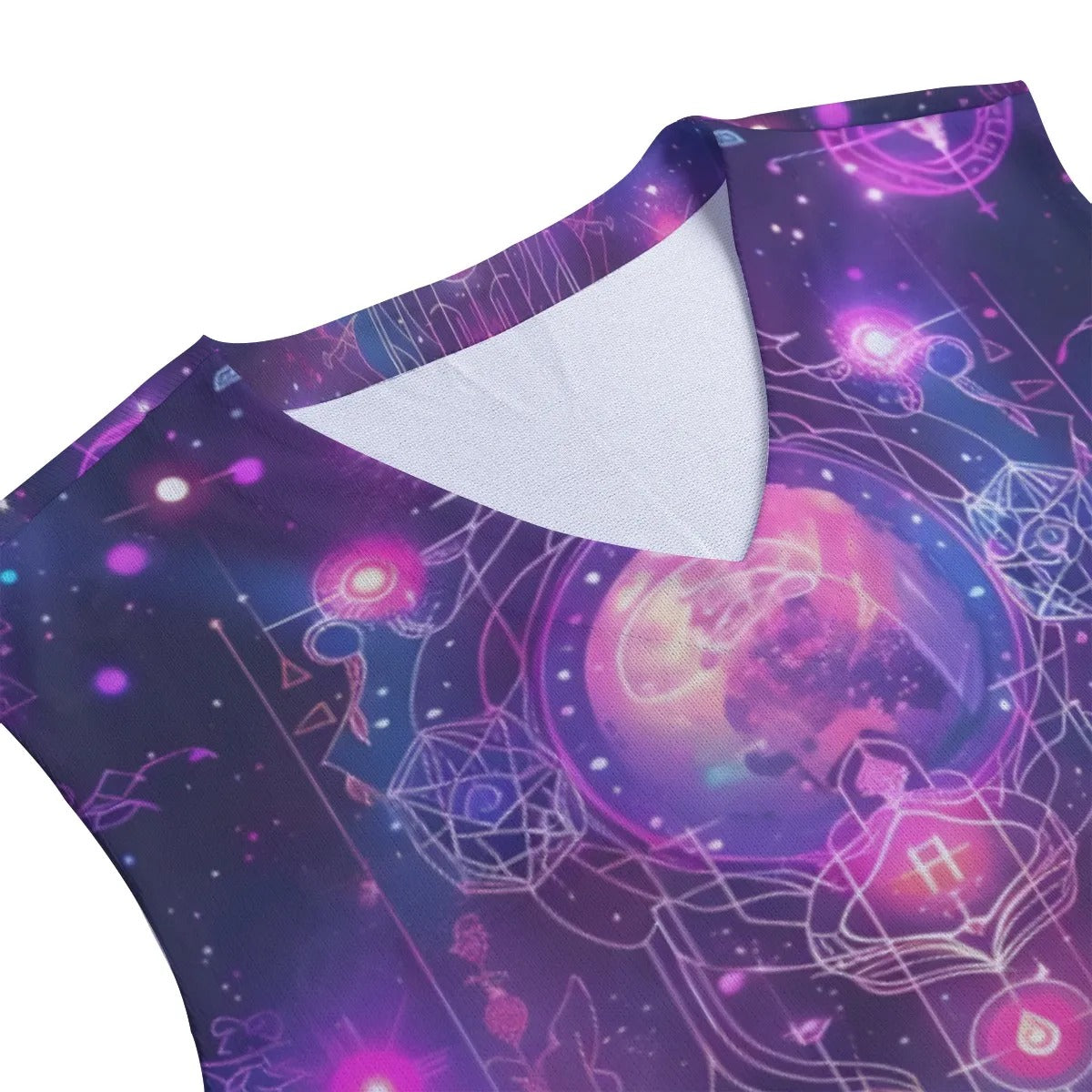 Cosmic Mysticism Tank Top for Men, Psychedelic Space Art Sleeveless Shirt, Spiritual Festival Wear, Galaxy Boho Clothing