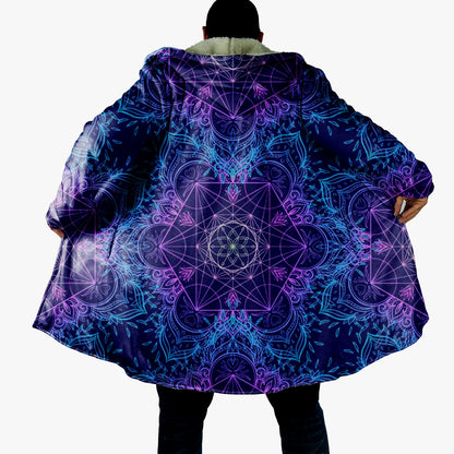 Mandala Hooded Cloak, Cloak With Hood, Festival Cloak