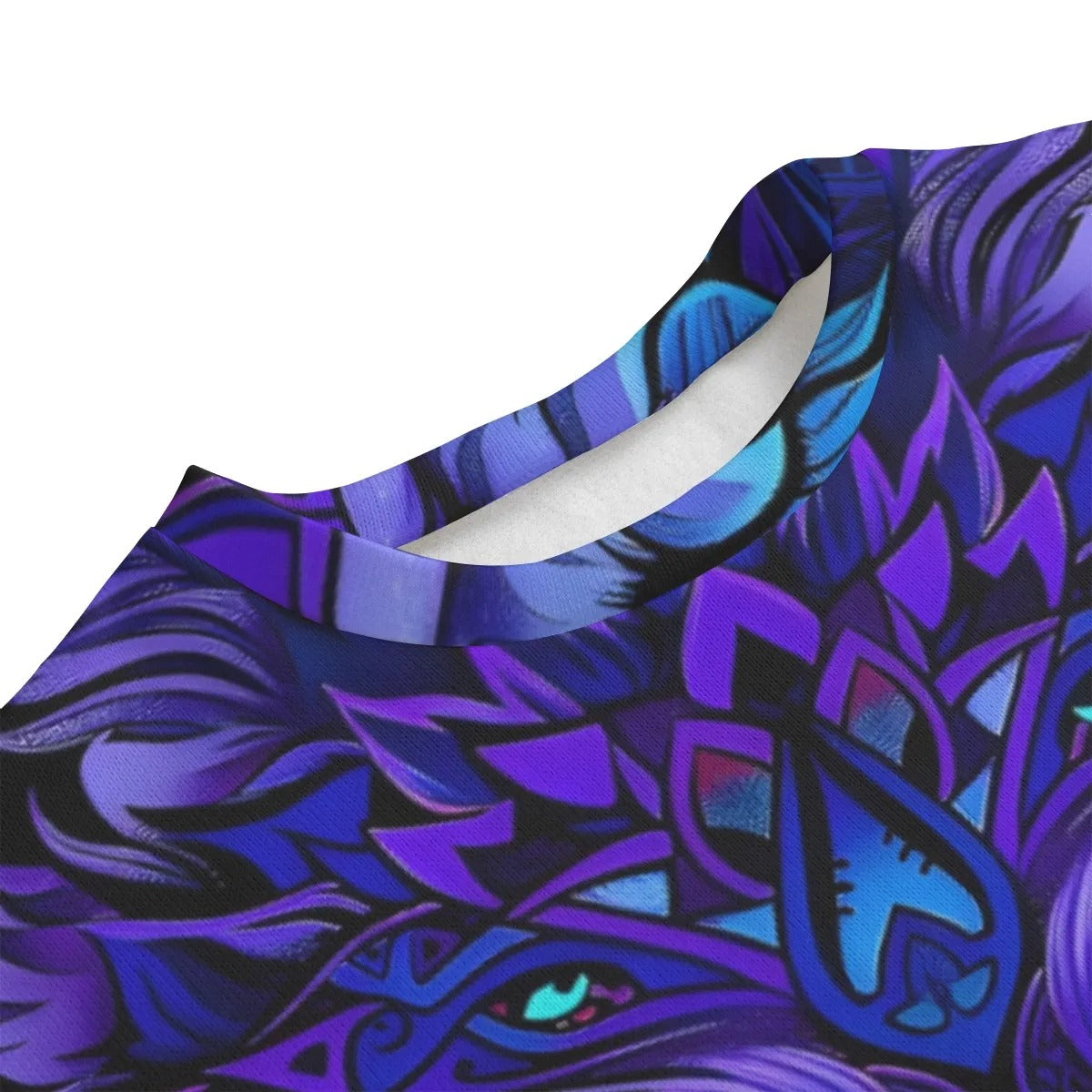 Wolf Mandala T-Shirt – Tribal Spirit Animal Graphic Tee for Men & Women, Purple Boho Festival Shirt, Psychedelic Wolf Print Top