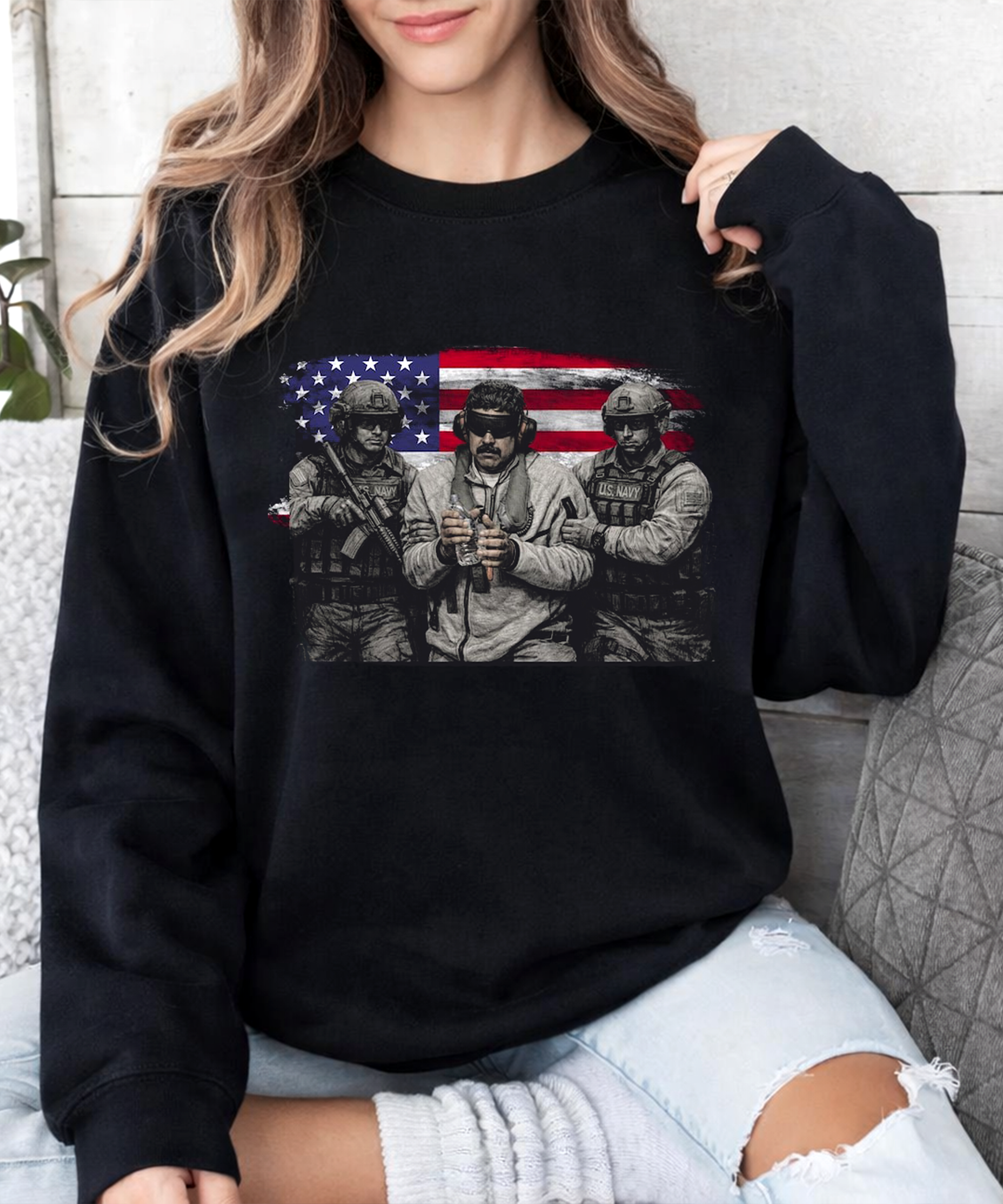 Venezuela Libre Shirt, Captured Live Maduro Graphic Crewneck, Venezuelan Freedom Protest Shirt