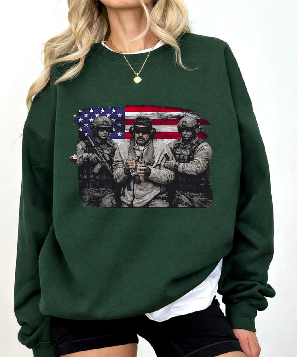 Venezuela Libre Shirt, Captured Live Maduro Graphic Crewneck, Venezuelan Freedom Protest Shirt